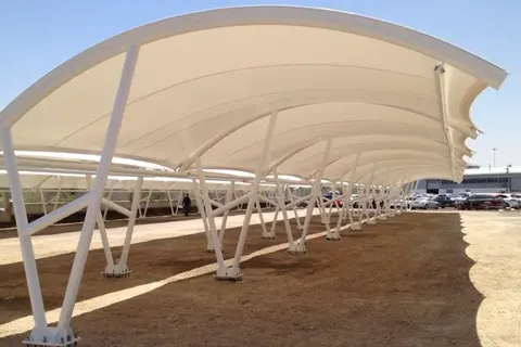 Branda kaplı otopark gölgeliği · 2